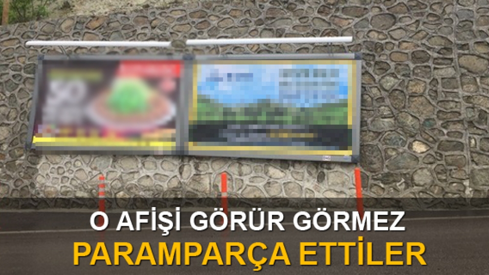 Artvin Cerattepe'de bilboardlardaki afişler yırtıldı