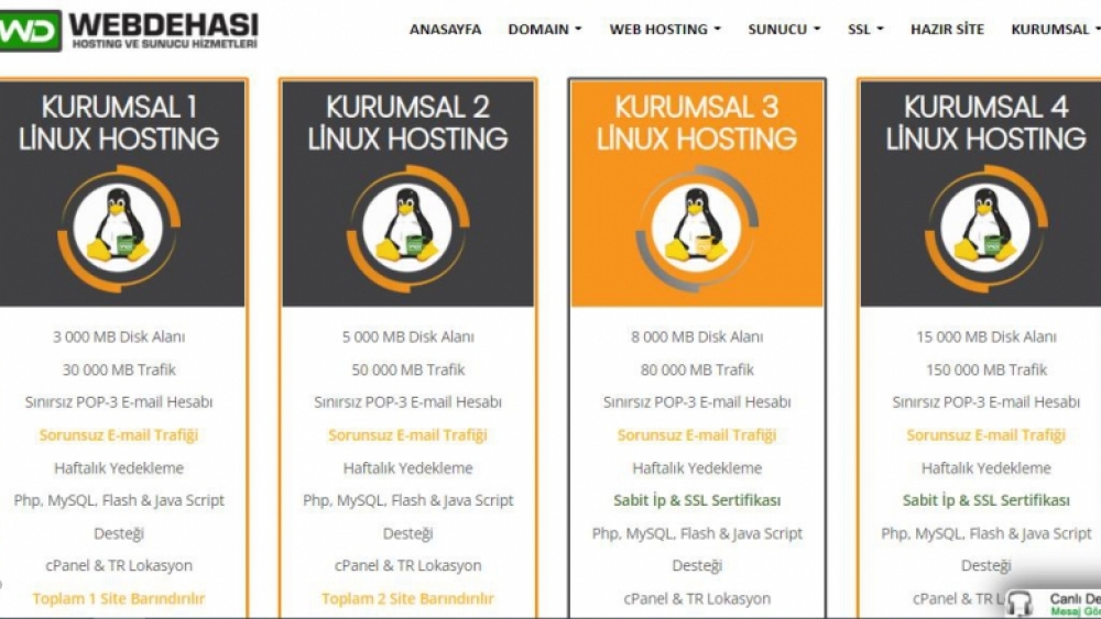 Kurumsal Linux Web Hosting